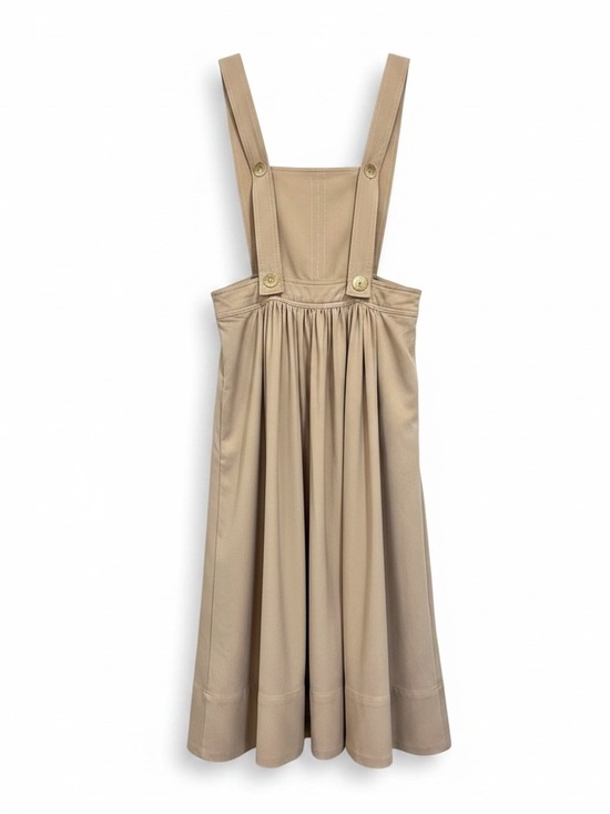 Anne Chen Dresses & Skirts - Anne Chen Tan Midi Pinafore Dress Size Medium